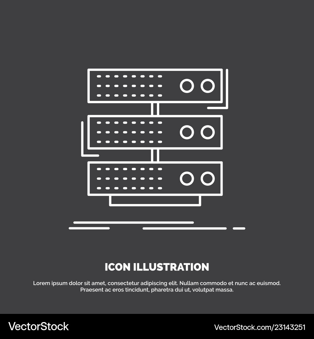 Server storage rack database data icon line Server storage rack database data icon line vector image