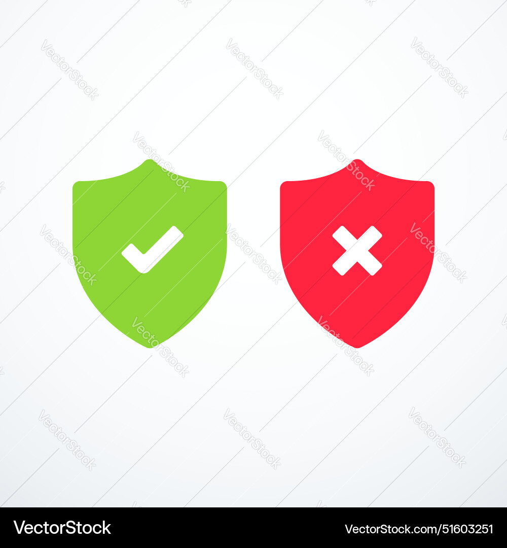 Shield check mark icon set Royalty Free Vector Image