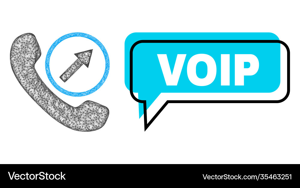 Shifted voip conversation bubble and net mesh vector image