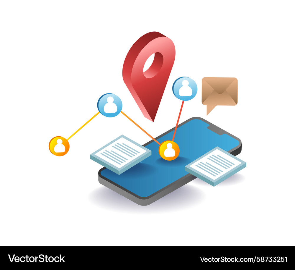 Smartphone Data & Location Network Vector Image