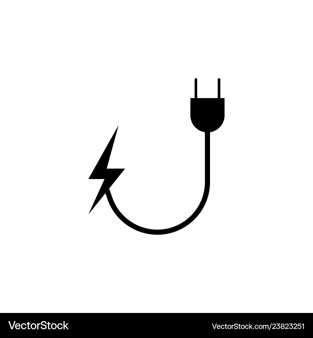 Socket lightning icon on white background can Socket lightning icon on white background can vector image