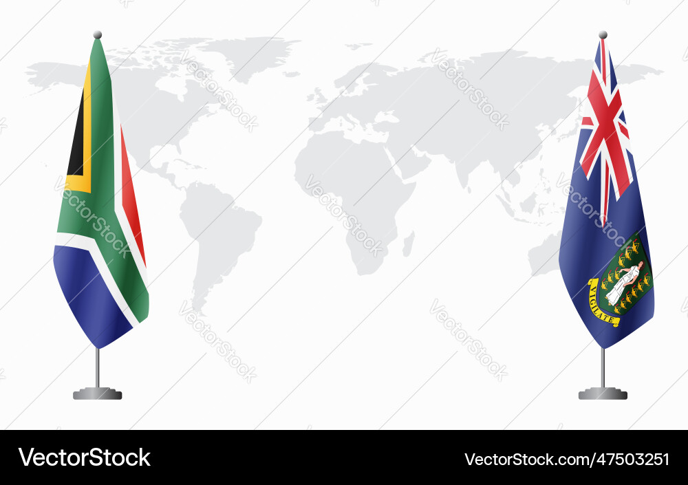 South africa and british virgin islands flags South africa and british virgin islands flags vector image