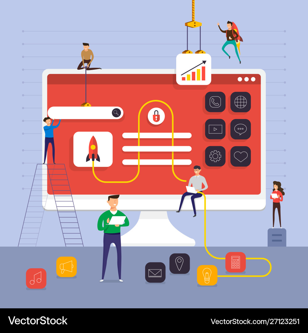 Team Building Application Development vector image