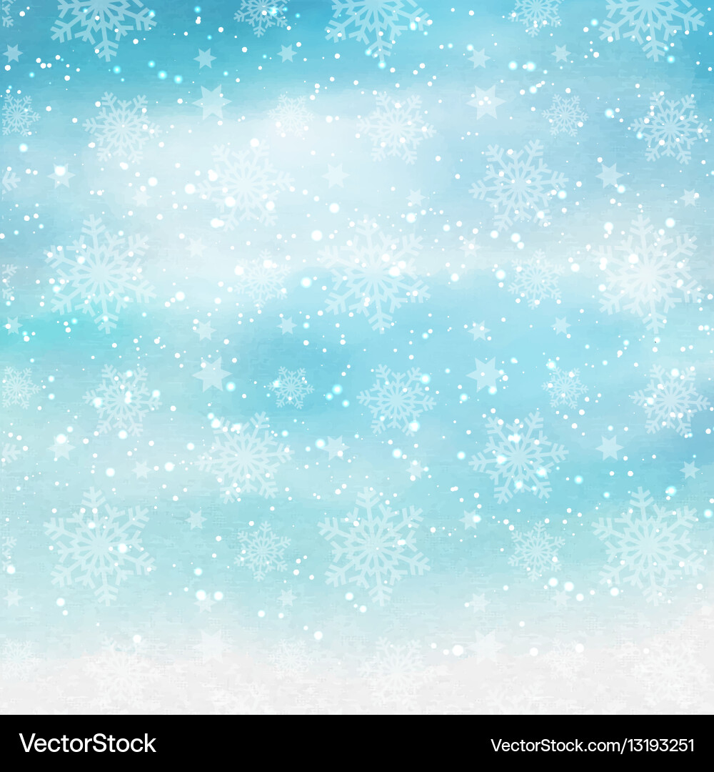 Watercolor Snowflake Background Vector Image