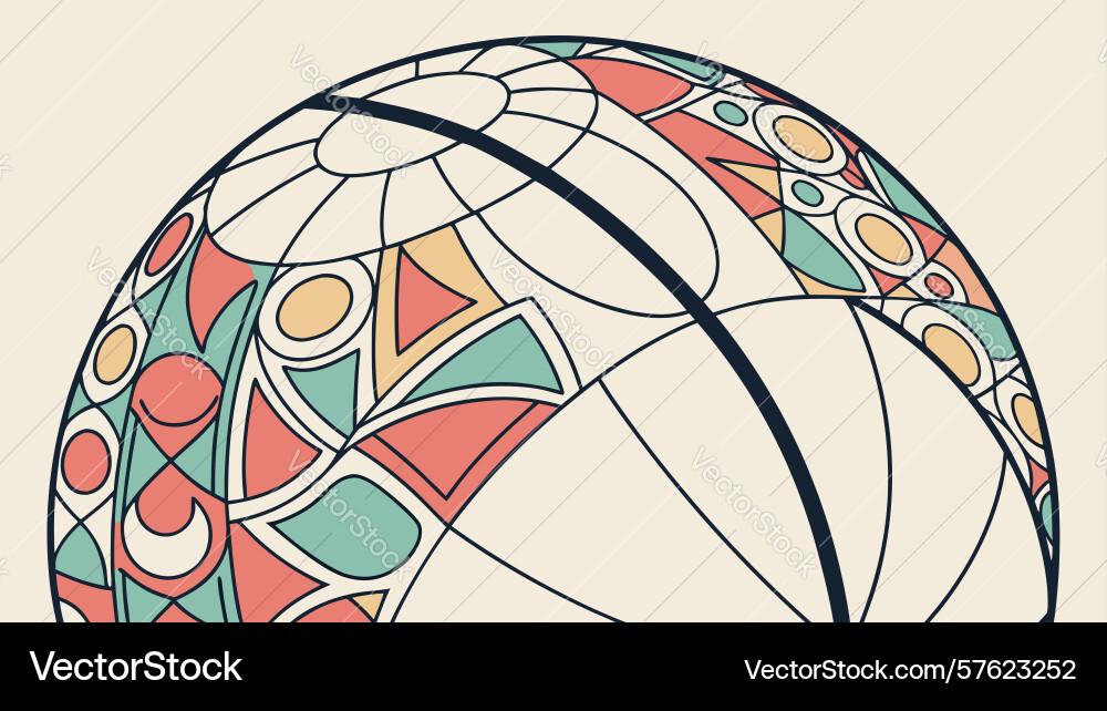 Abstract geometric pattern in egg shape design Vector Image