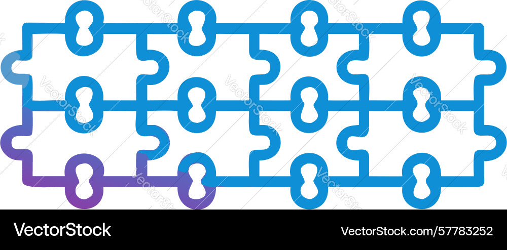 Abstract interlocking puzzle piece border Vector Image