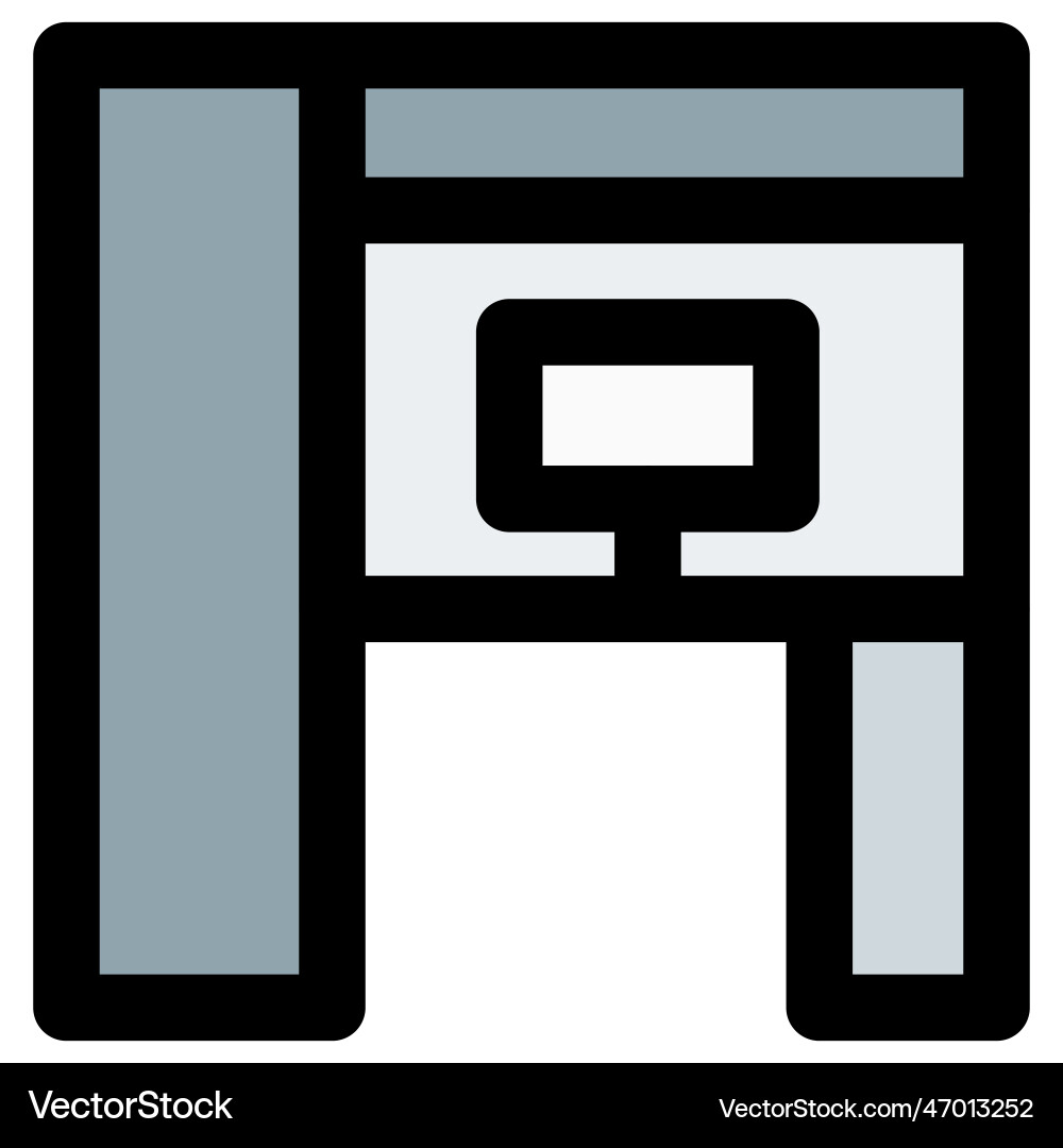Armoire computer desk setup for working vector image