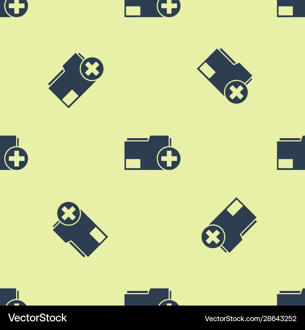 Blue add new folder icon isolated seamless pattern Blue add new folder icon isolated seamless pattern vector image