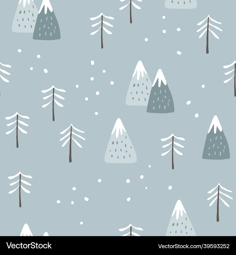 Christmas seamless pattern cute winter landscape Christmas seamless pattern cute winter landscape vector image