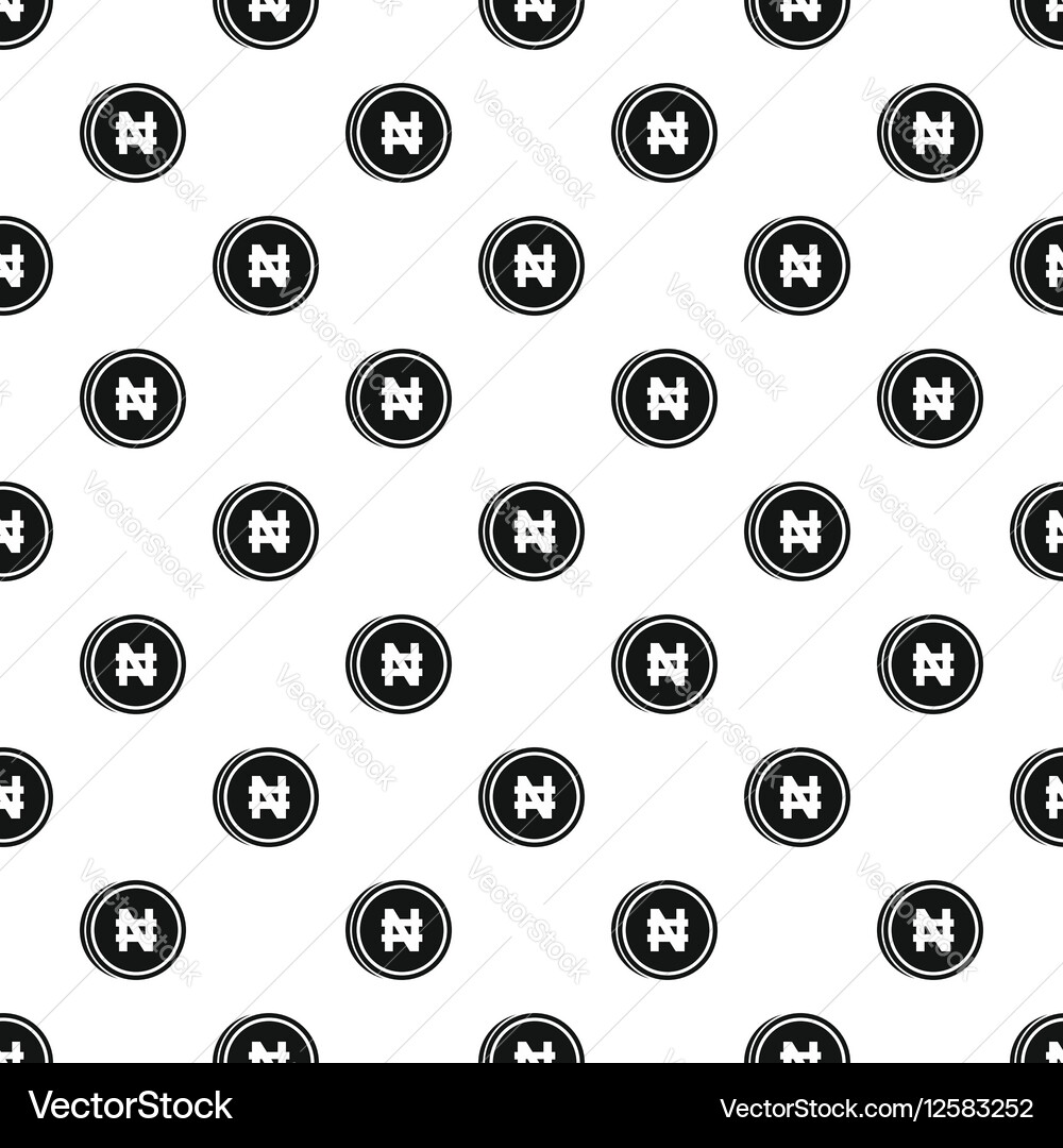 Coin with nairas sign pattern simple style Vector Image