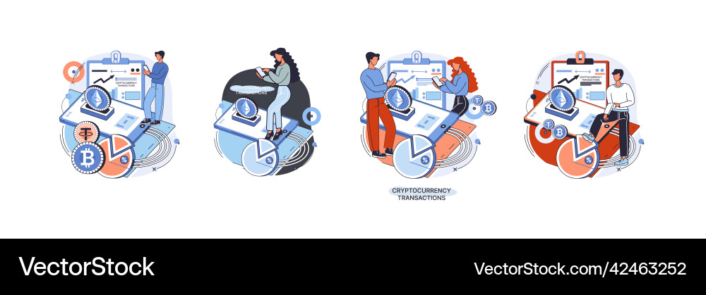 Cryptocurrency exchange platform and blockchain Cryptocurrency exchange platform and blockchain vector image
