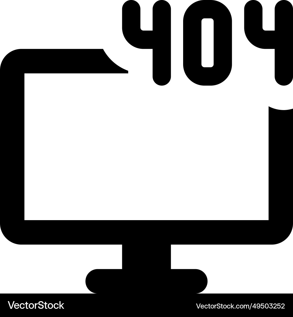 Display shows 404 error page not found vector image