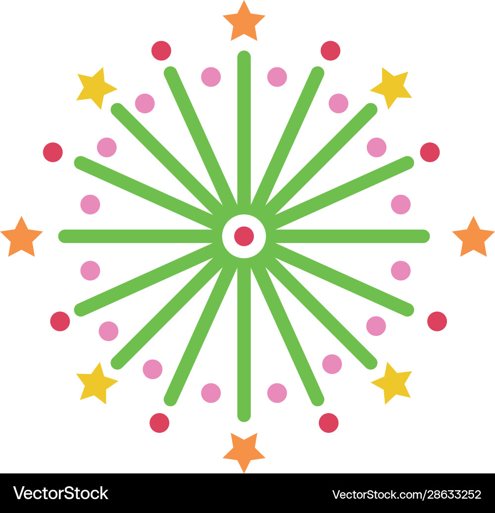 Fireworks explosion circular splash with stars Fireworks explosion circular splash with stars Vector Image