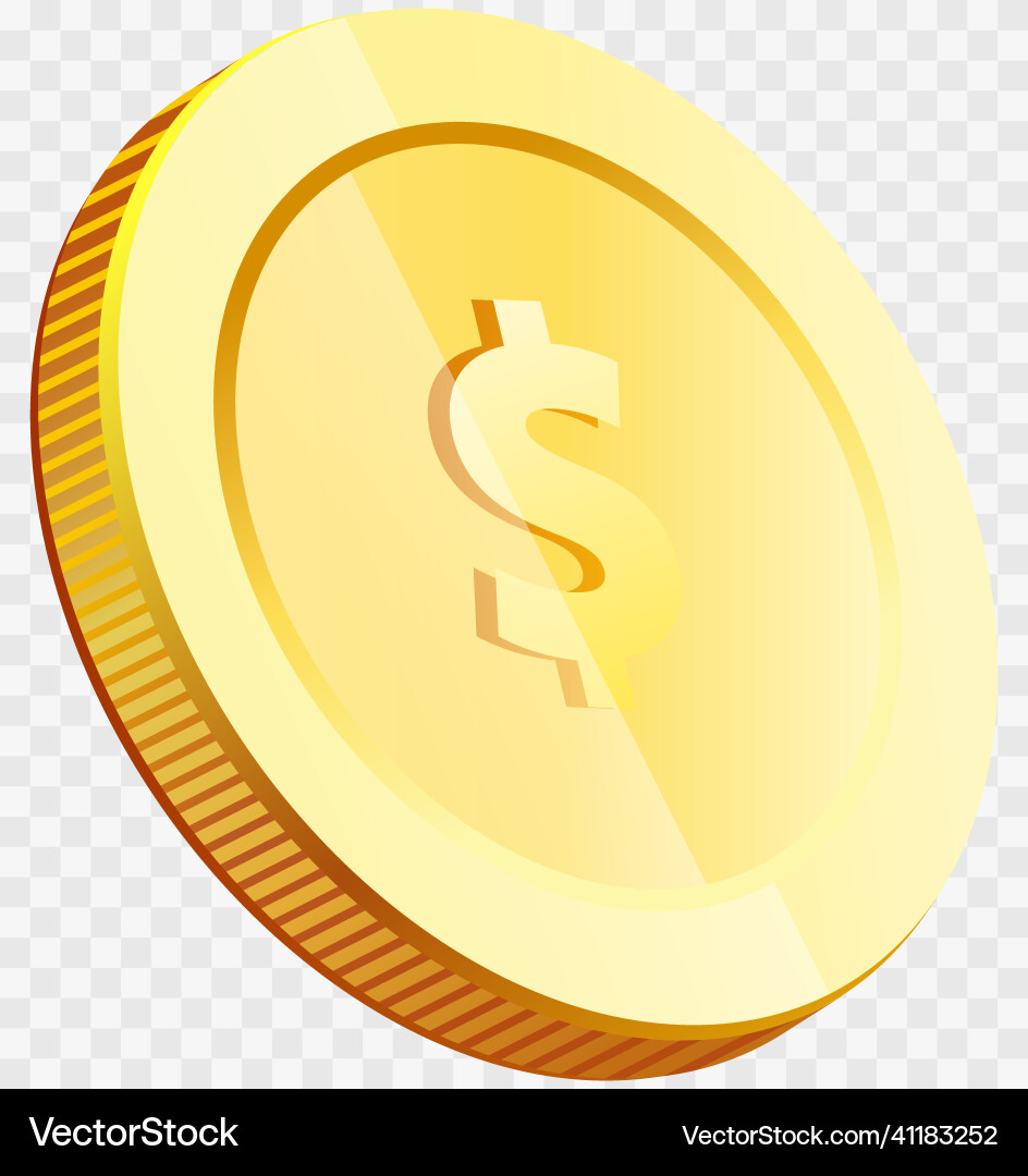 Goldmünze mit Dollarzeichen isoliert realistisch 3d Goldmünze mit Dollarzeichen isoliert realistisch 3d vektorbild