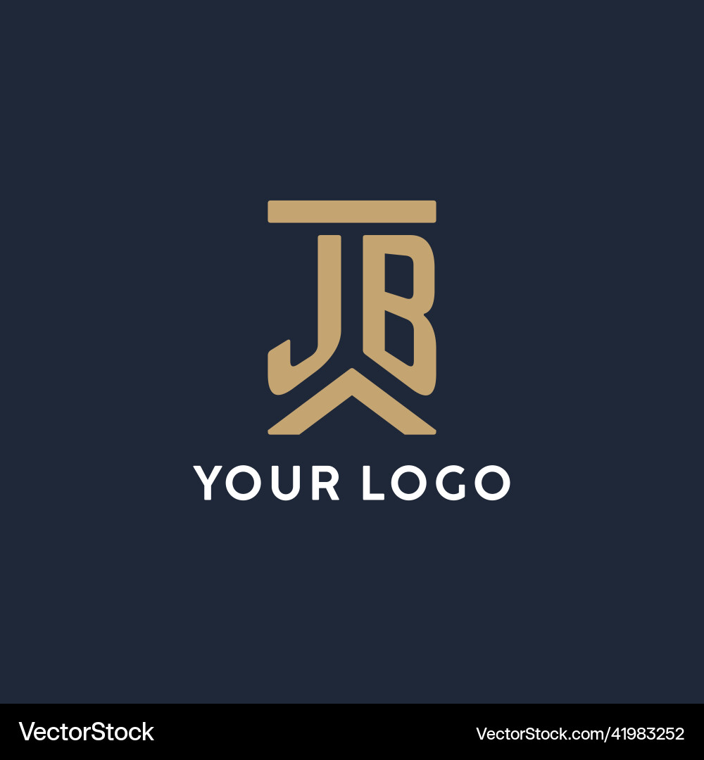 Jb initial monogram logo design in a rectangular Vector Image
