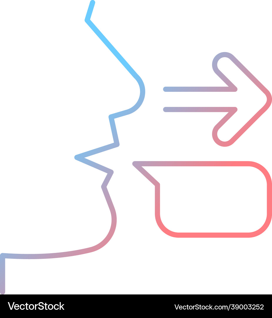 Message sender gradient linear icon Message sender gradient linear icon vector image