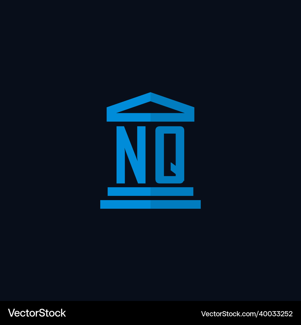 Nq initial logo monogram with simple courthouse Vector Image