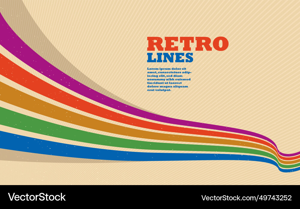 Retro style abstract background with curve lines Retro style abstract background with curve lines Vector Image