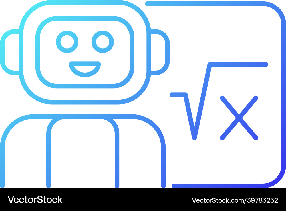 Robotics in education gradient linear icon Vector Image