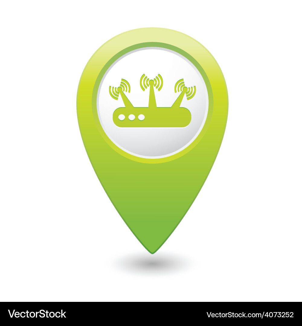 Router green map pointer Vector Image