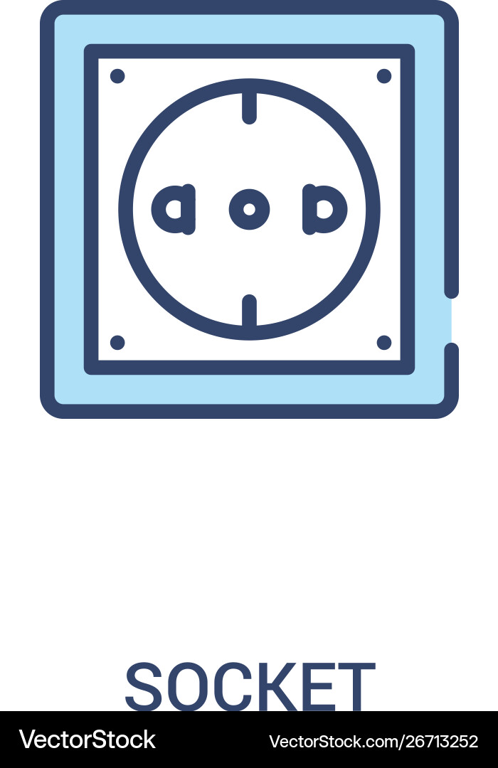 Socket concept 2 colored icon simple line element Socket concept 2 colored icon simple line element Vector Image