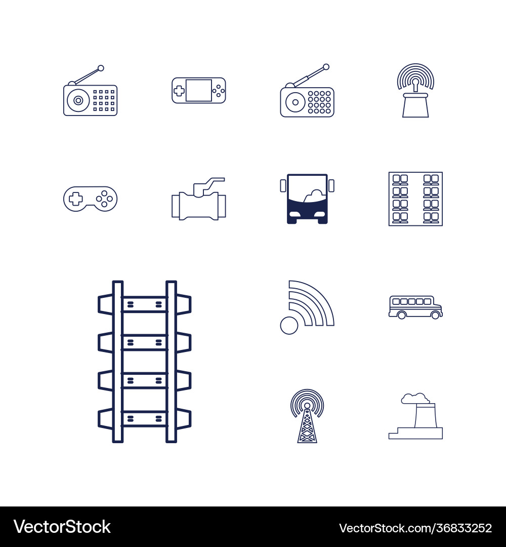 Station icons Royalty Free Vector Image - VectorStock