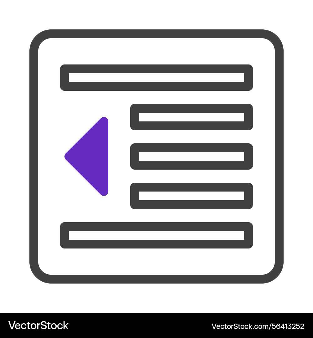 Structured list icon with navigation cue minimal Structured list icon with navigation cue minimal vector image