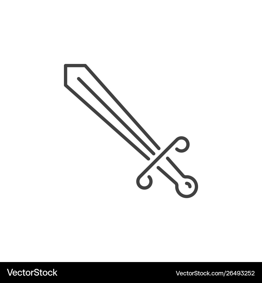 Sword concept minimal icon in thin line Vector Image
