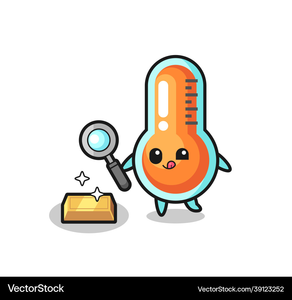 Thermometer character is checking Vector Image