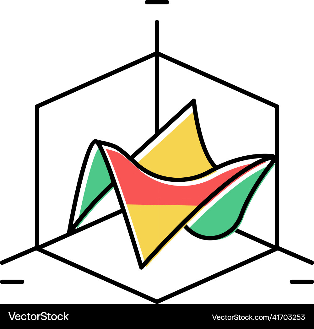 3d graph color icon 3d graph color icon vector image
