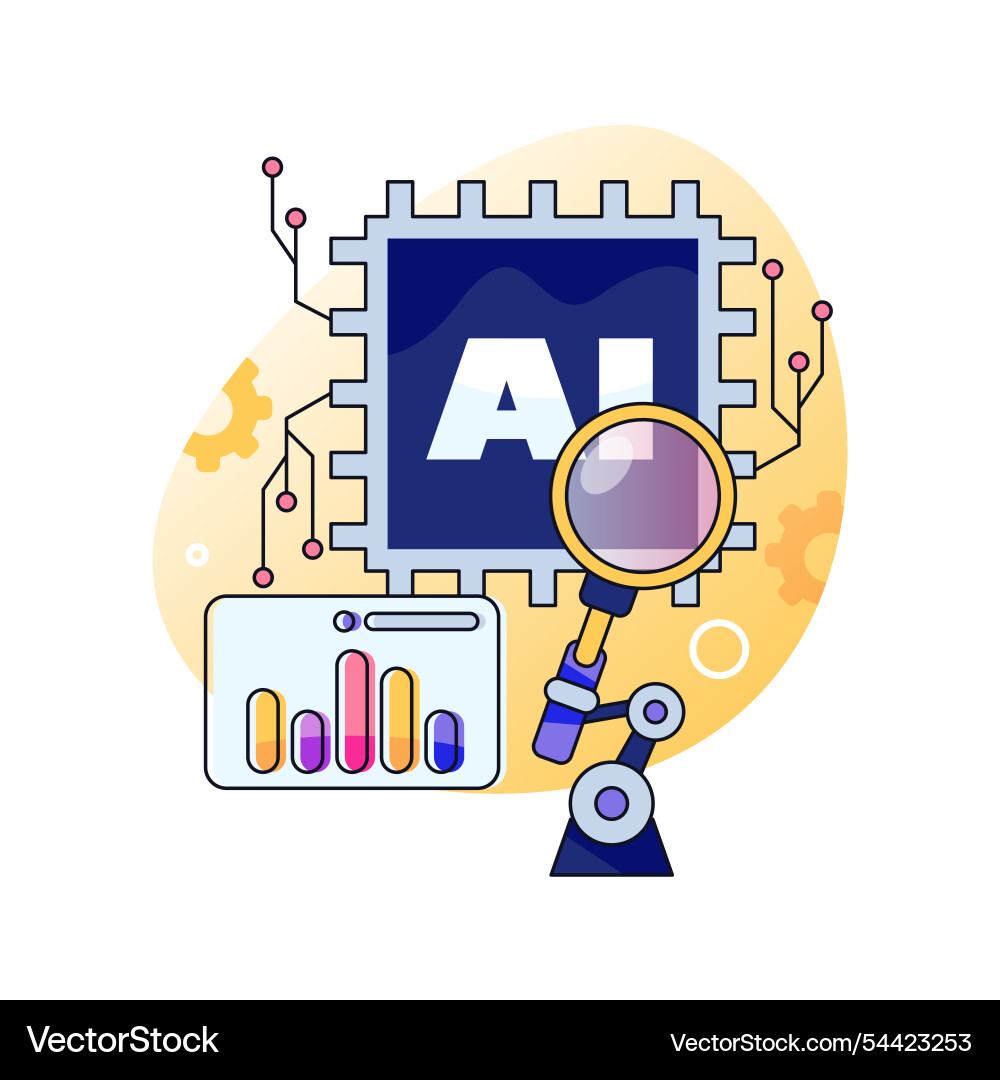 Artificial intelligence system creation process Artificial intelligence system creation process vector image