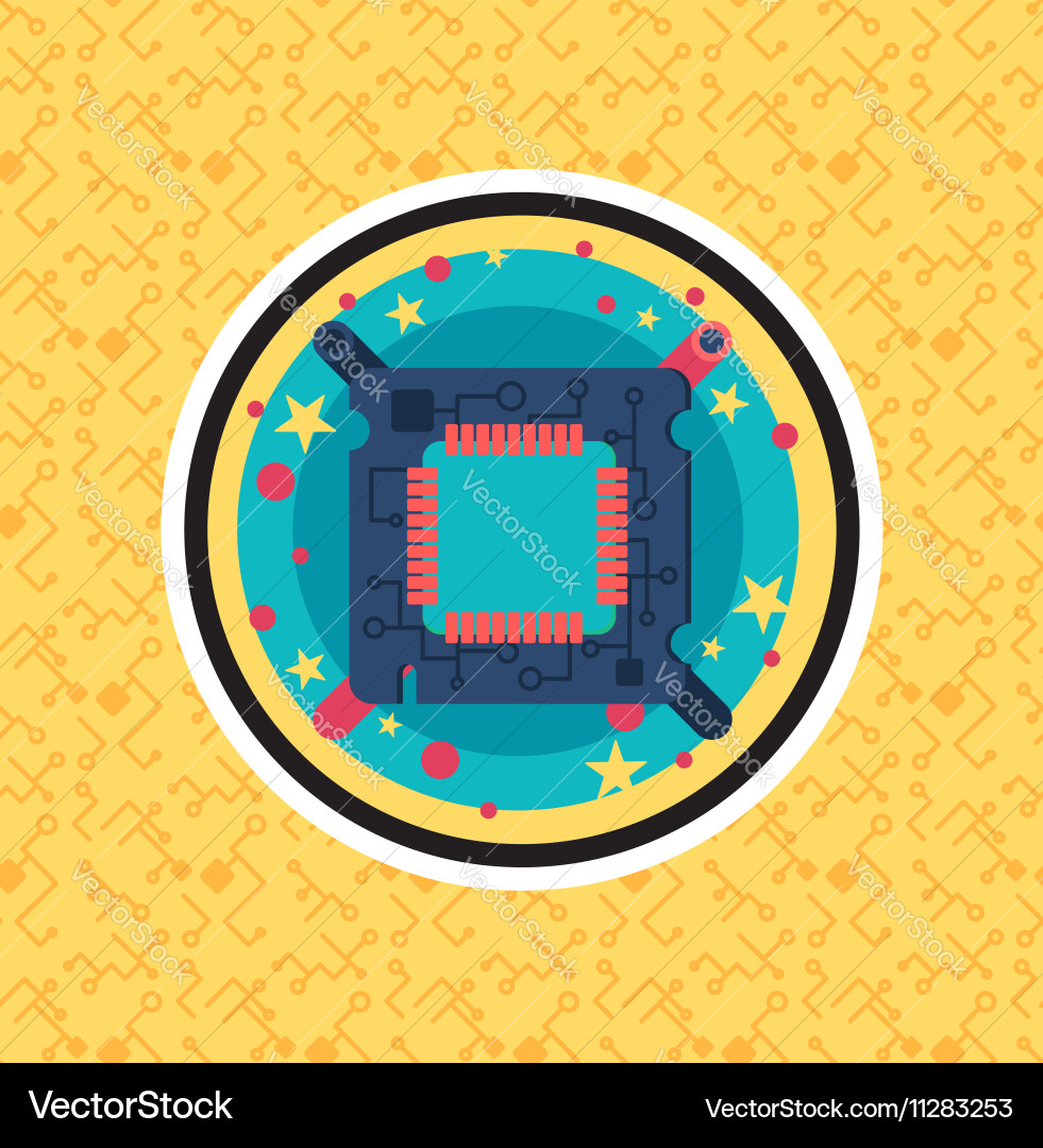 Computer processor chip Vector Image