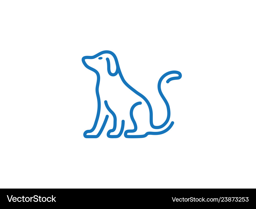 Creative blue dog logo symbol icon Royalty Free Vector Image