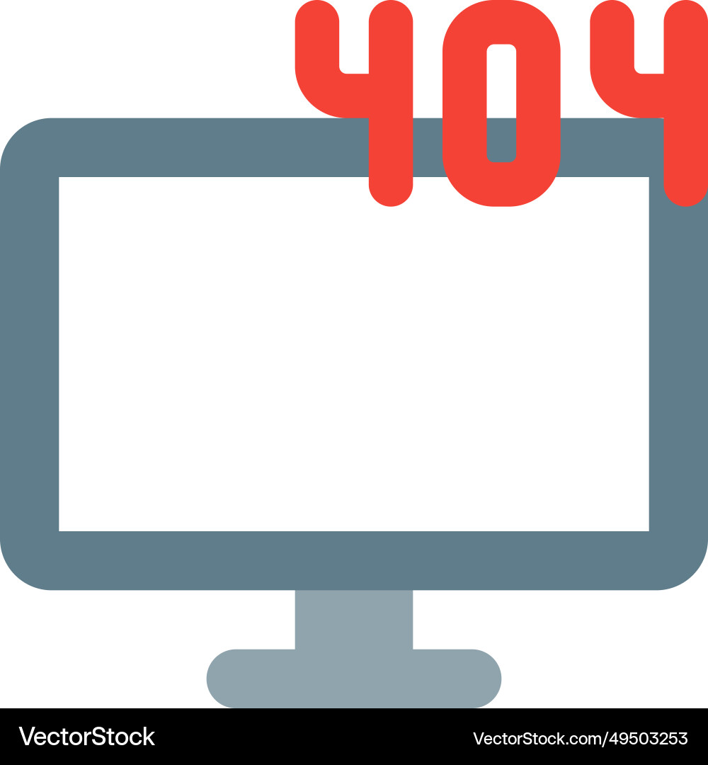 Display shows 404 error page not found vector image