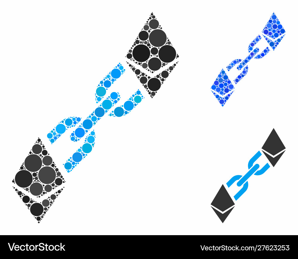 Ethereum blockchain composition icon circles Ethereum blockchain composition icon circles vector image