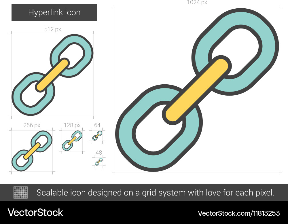 Hyperlink line icon Vector Image