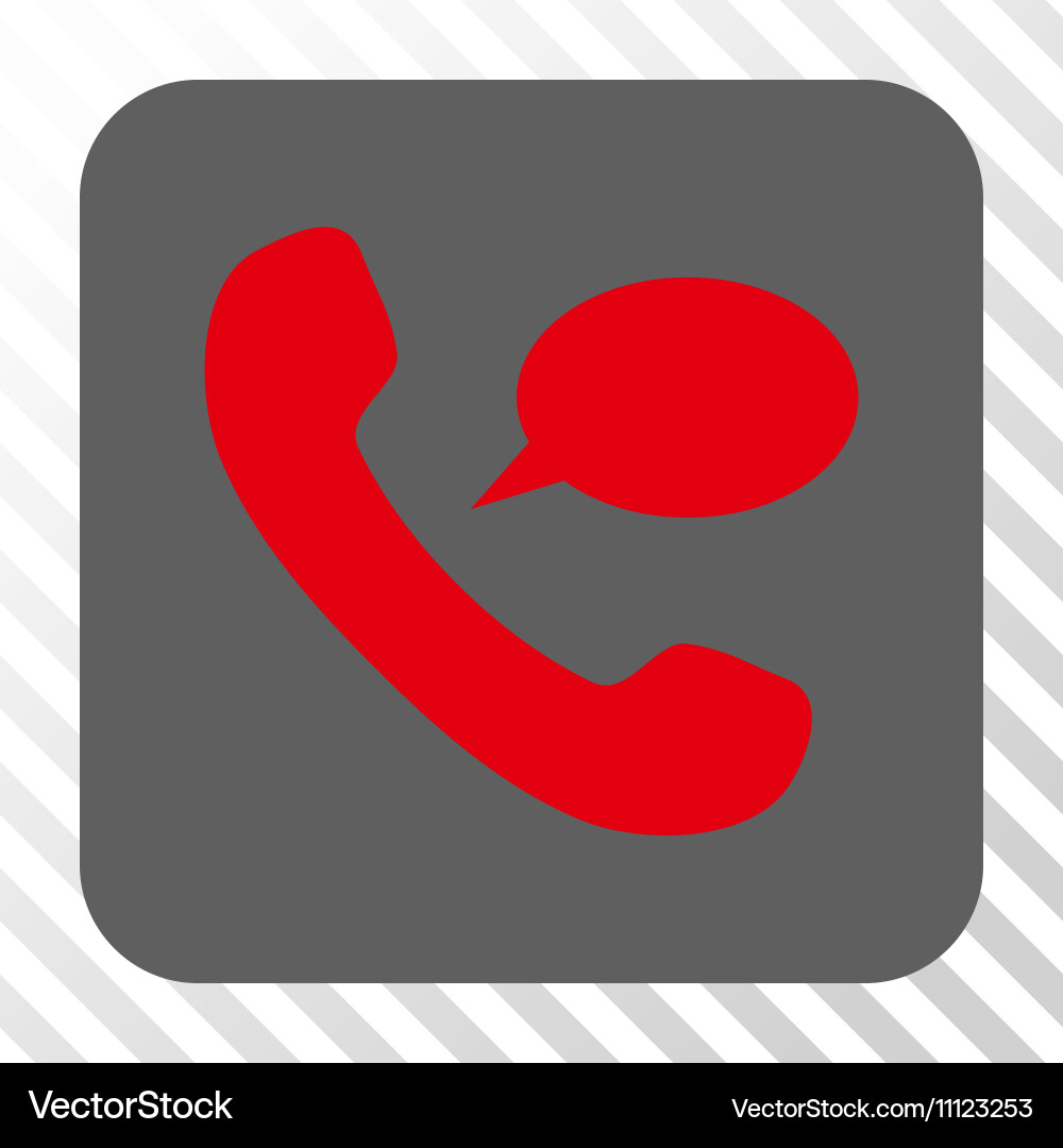 Phone message rounded square button vector image