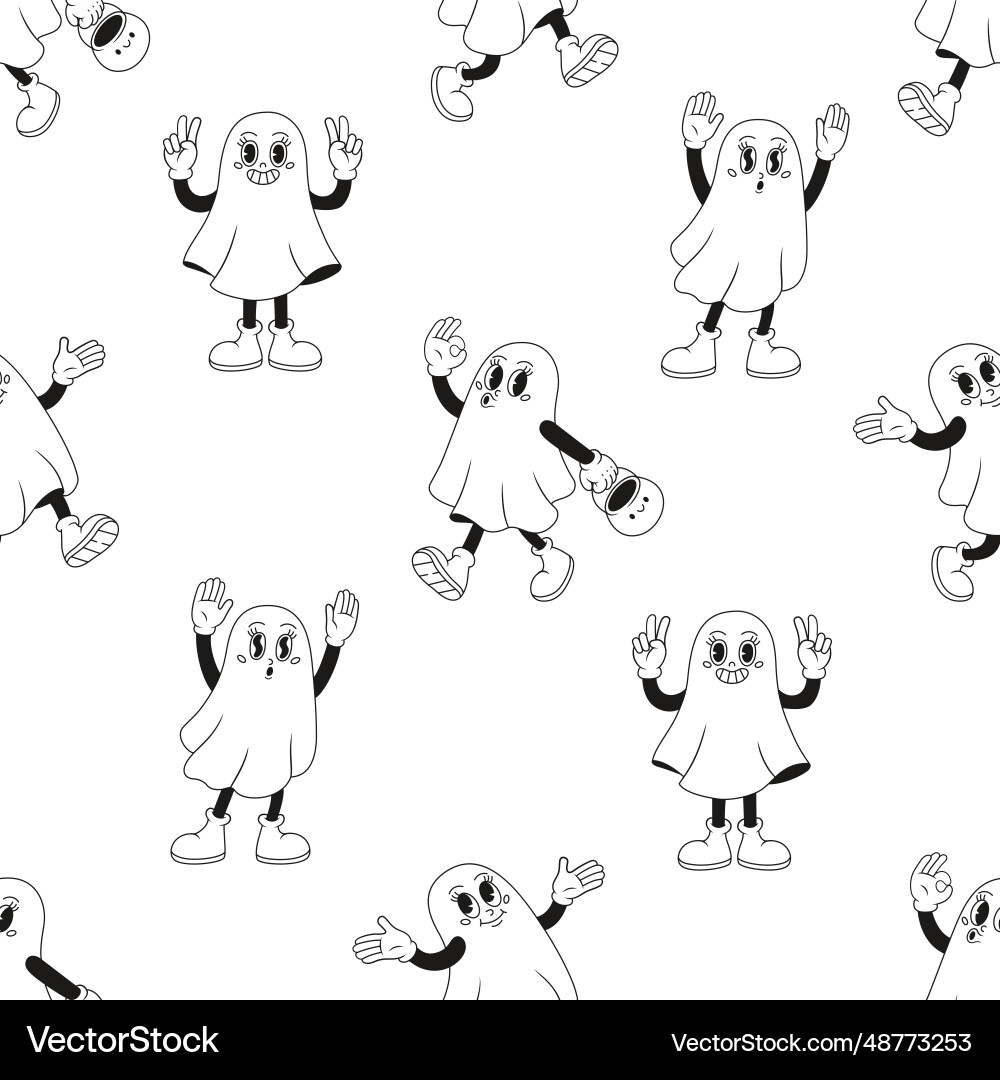 Seamless pattern with ghosts Seamless pattern with ghosts vector image