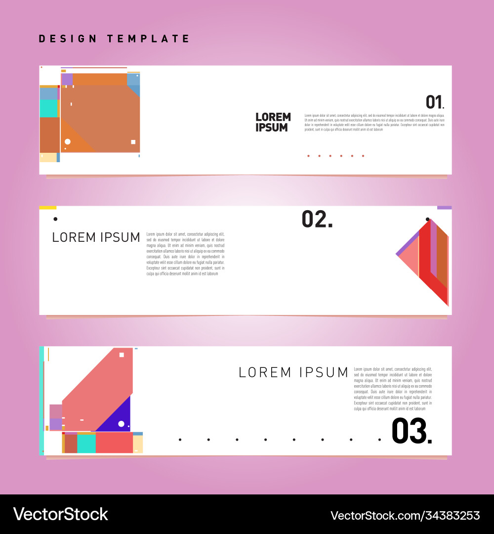 Set abstract banner web design template retro vector image