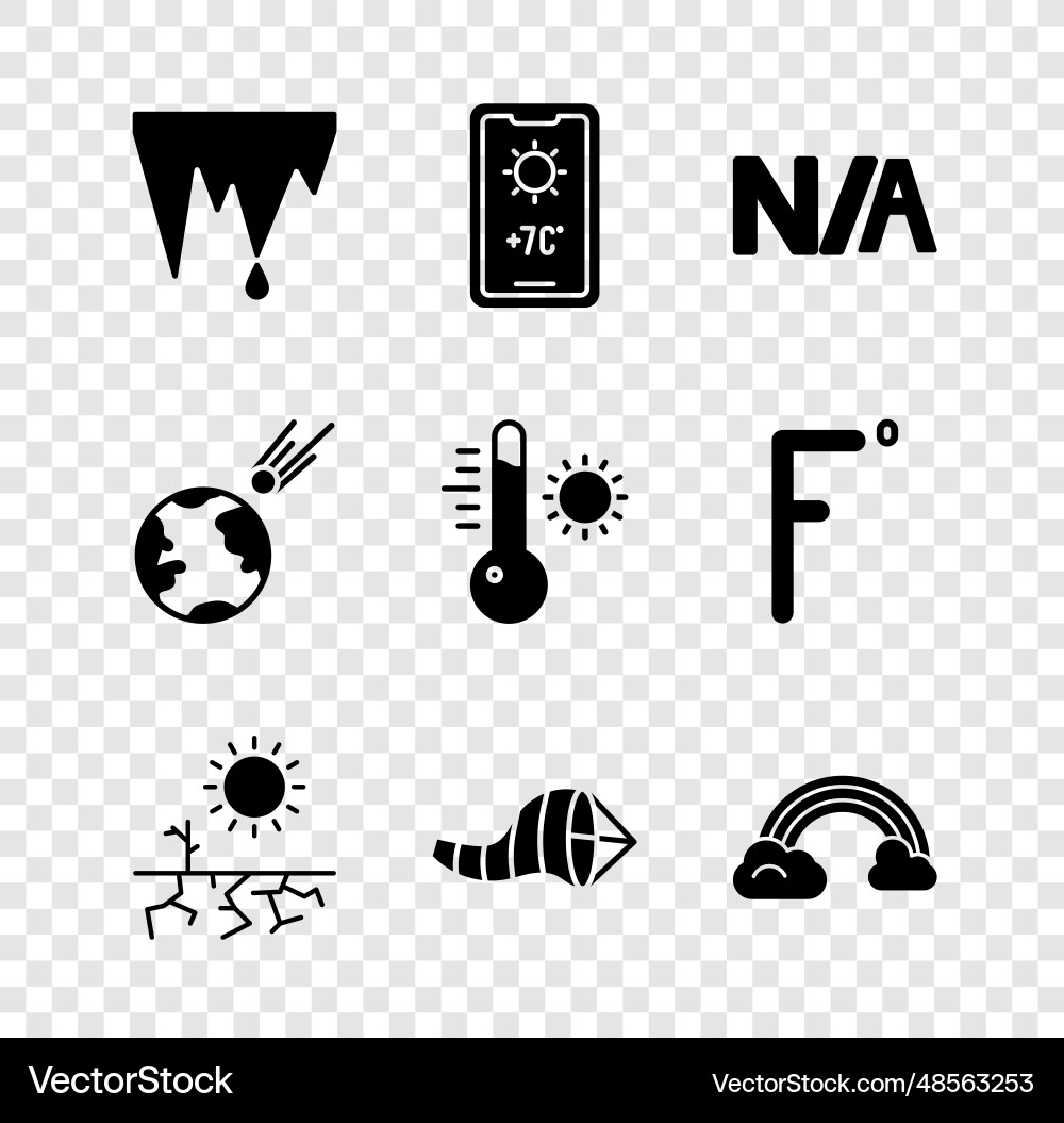 Set icicle weather forecast not applicable Vector Image