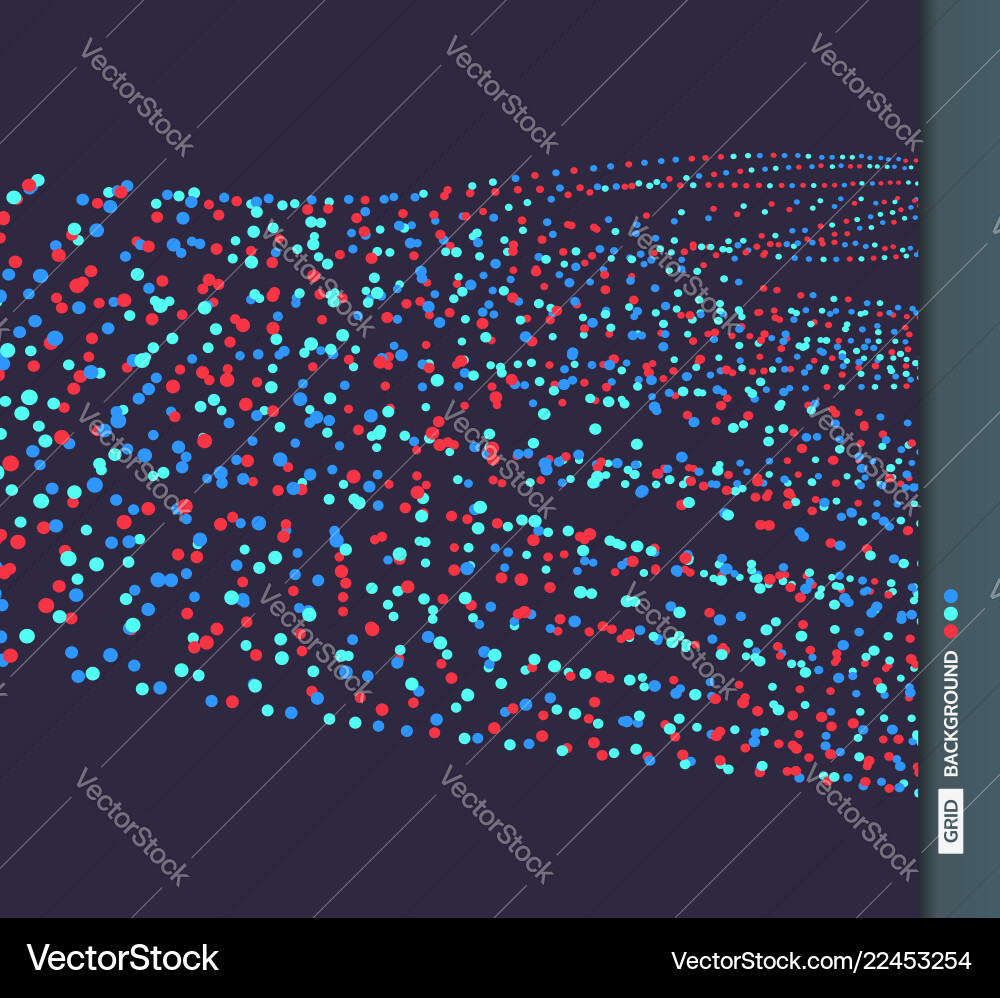 3d grid surface with particles abstract background 3d grid surface with particles abstract background vector image