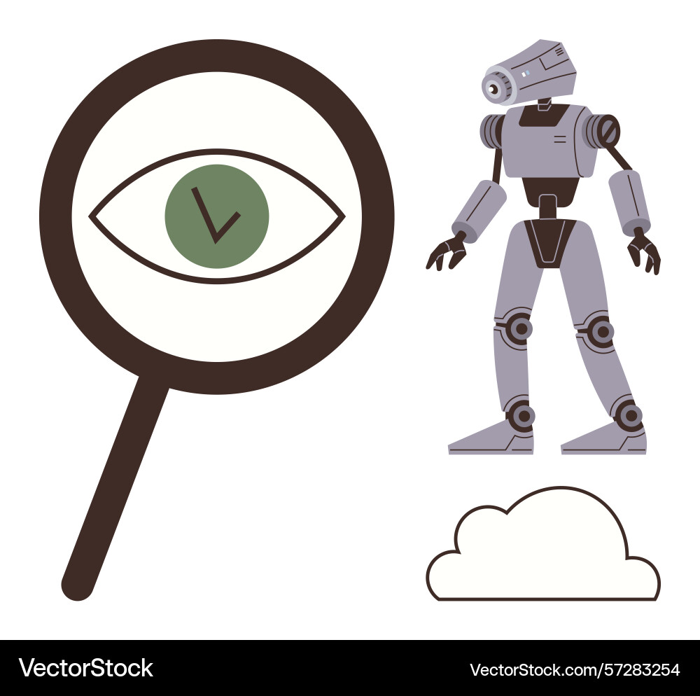 Artificial intelligence concept with robot vector image
