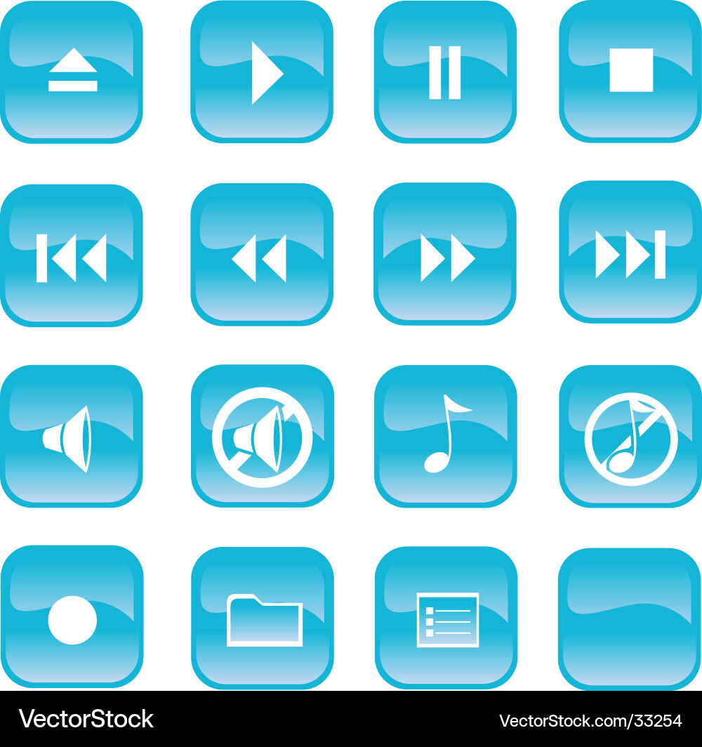 Audio Buttons Vektorbild