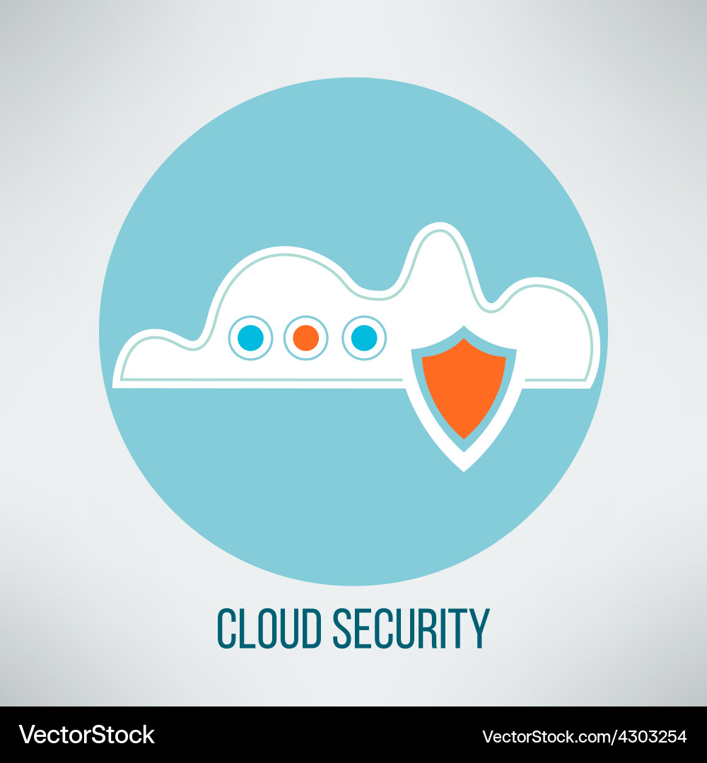 Cloud computing security icon data protection Vector Image