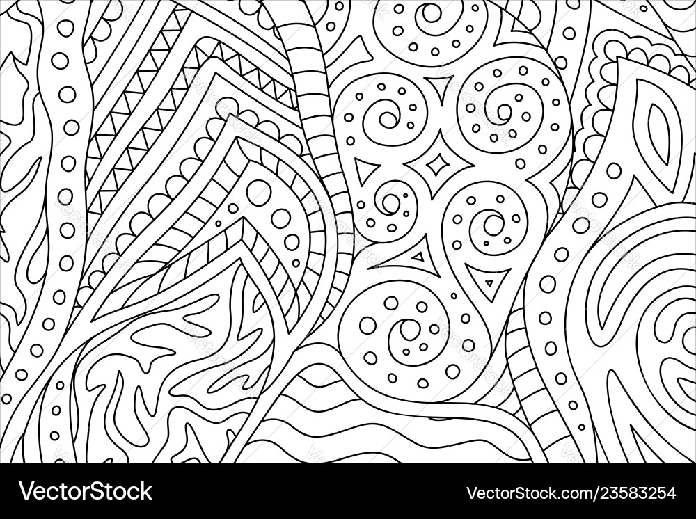 Coloring book page with abstract linear pattern Coloring book page with abstract linear pattern vector image