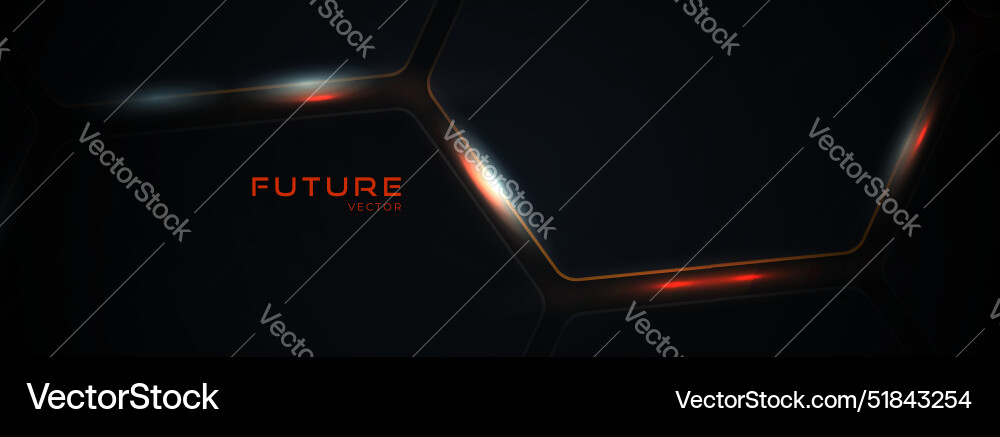 Dark hexagon abstract technology background Vector Image