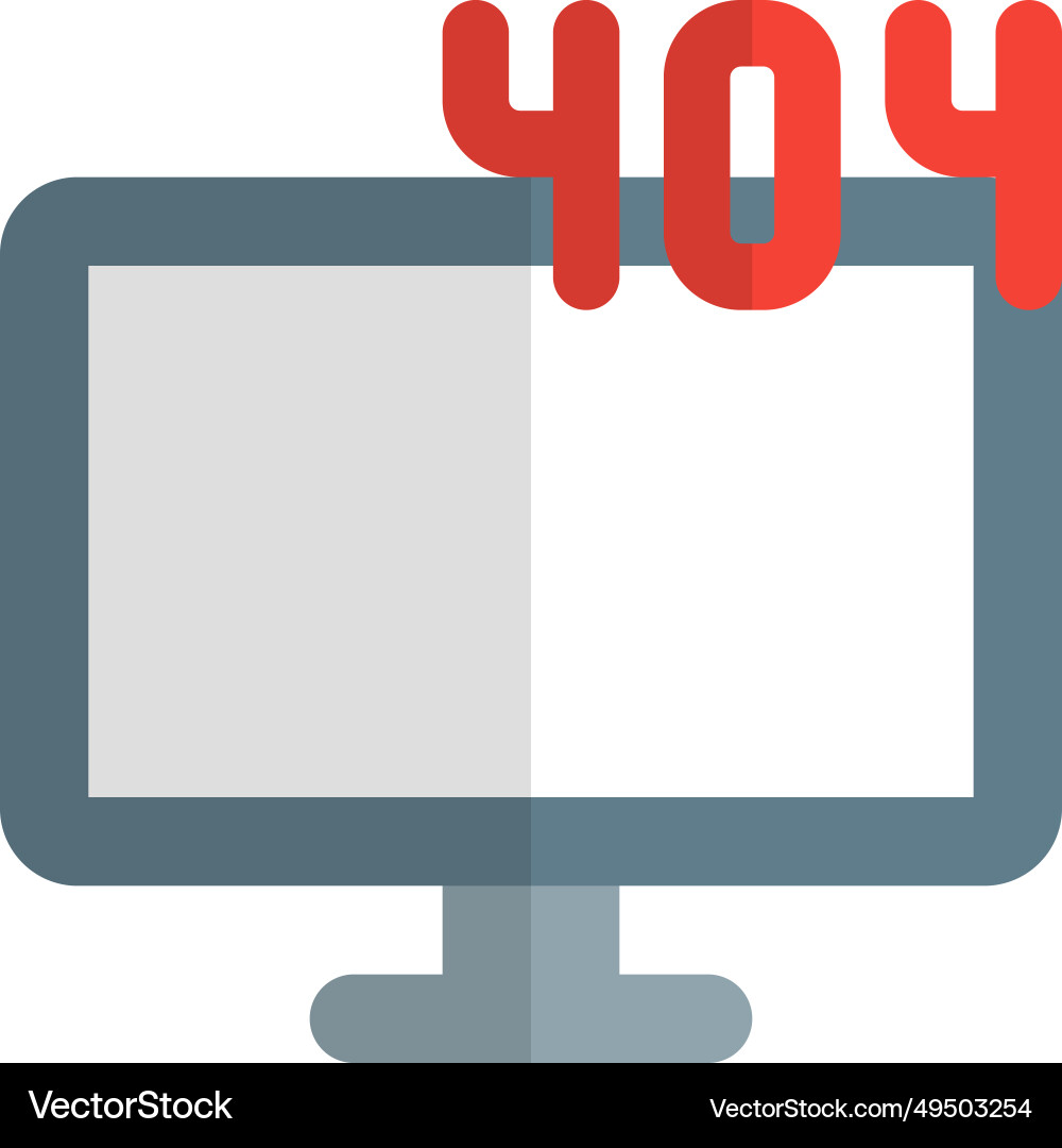 Display shows 404 error page not found vector image