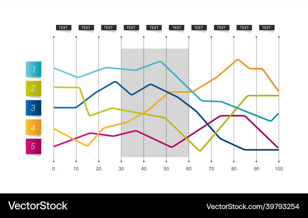 Flat chart lined graph simply color editable Flat chart lined graph simply color editable vector image