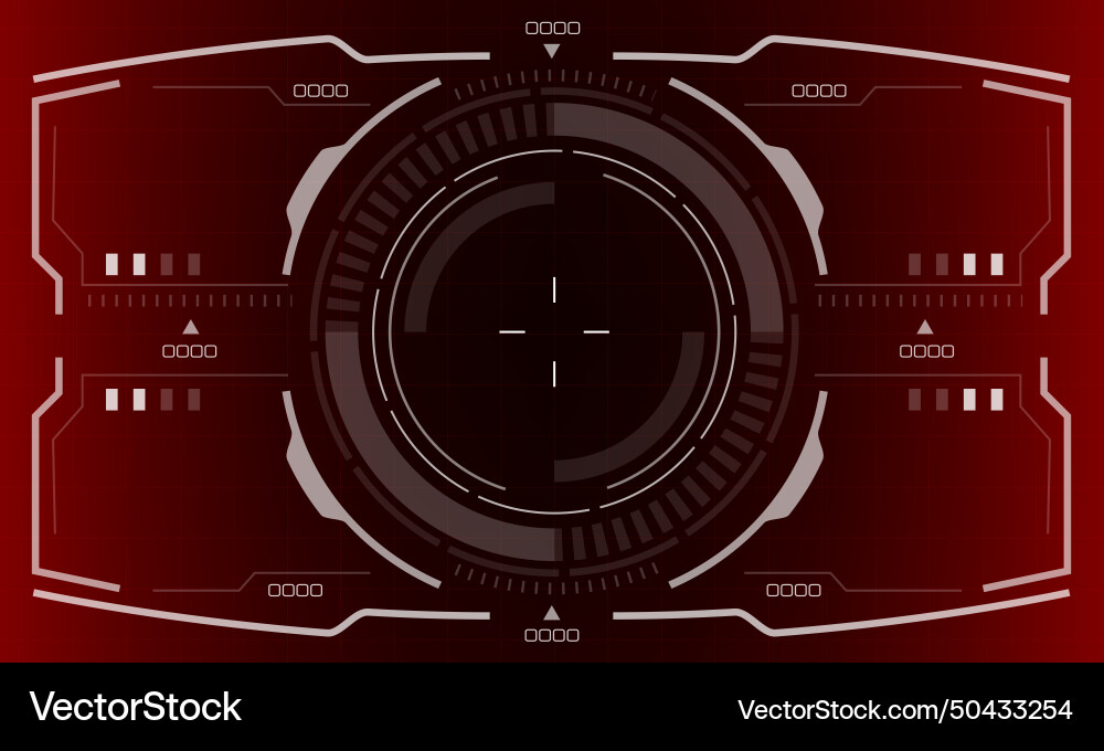 Hud sci-fi interface screen view white circular Hud sci-fi interface screen view white circular vector image