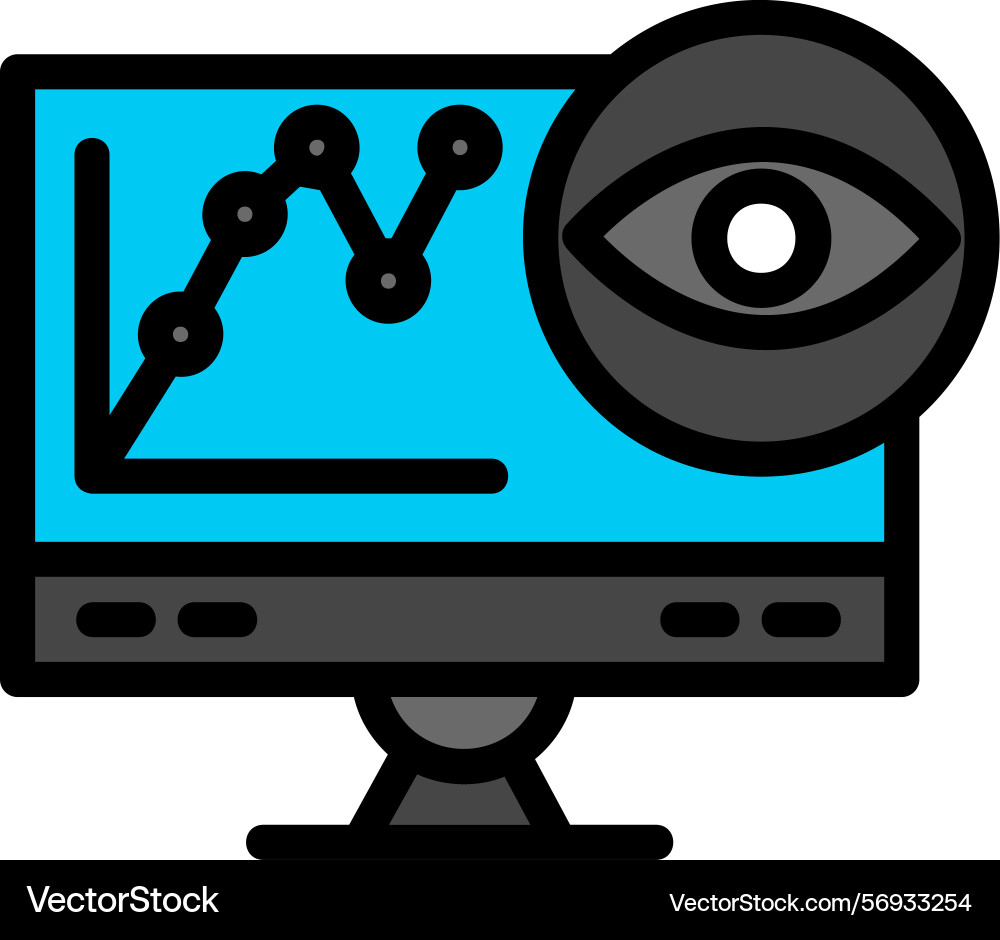 Monitoring line filled style icon design vector image